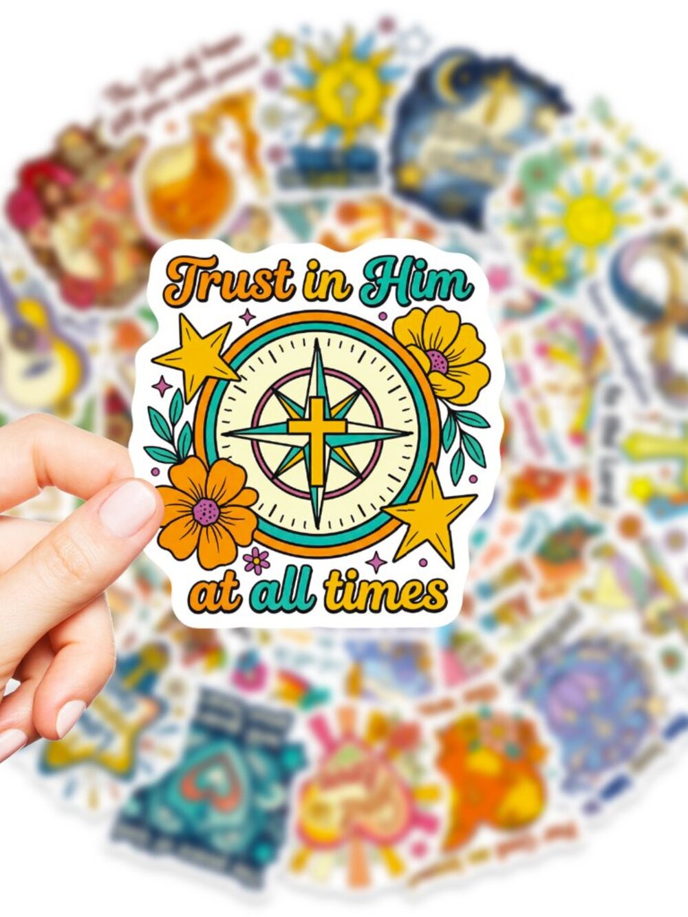 56PCS Christian Jesus Faith Stickers Waterproof PVC Bible Quote Vinyl Decals - Picture 2 of 6